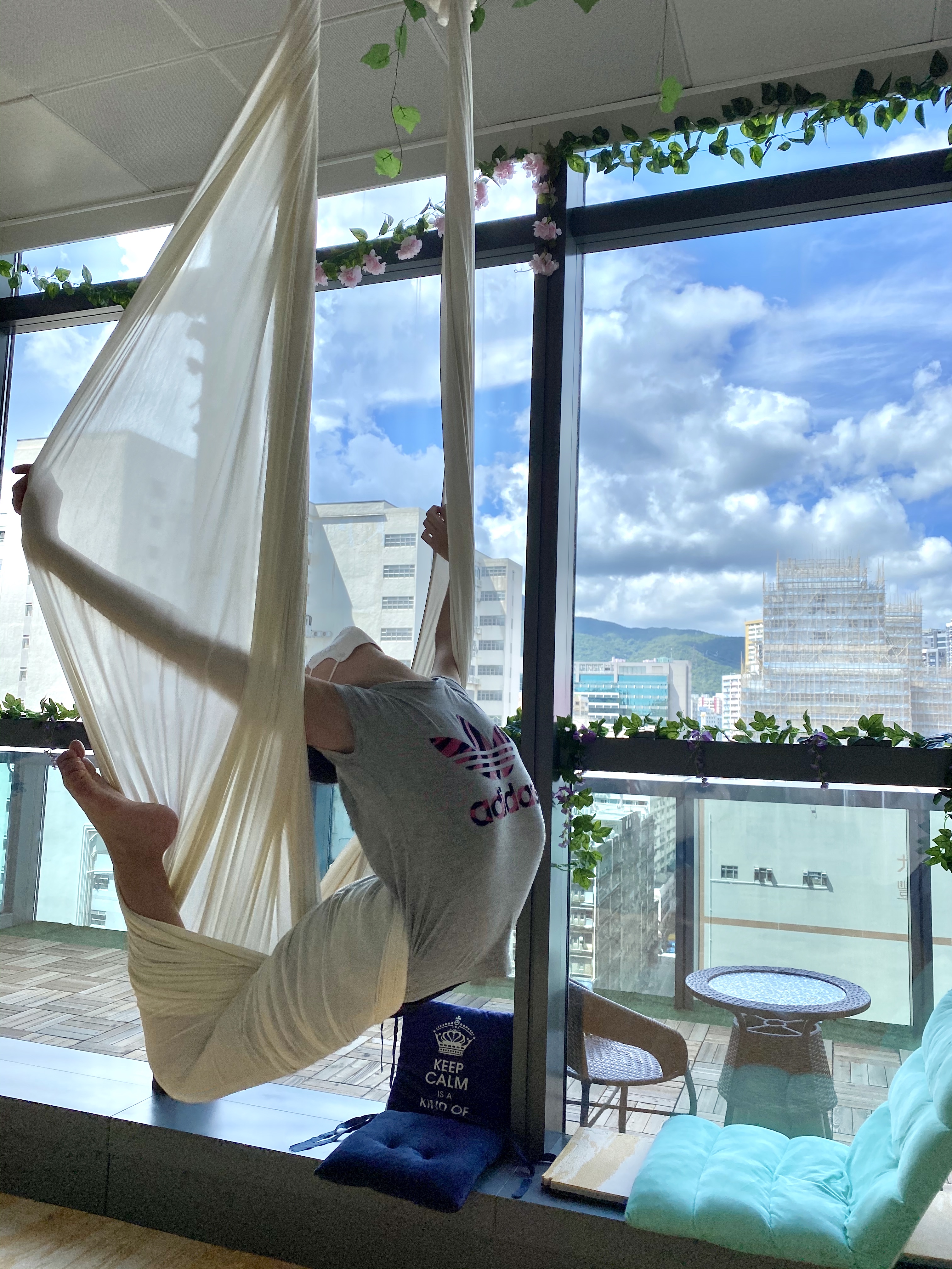 aerial yoga at Joneestic